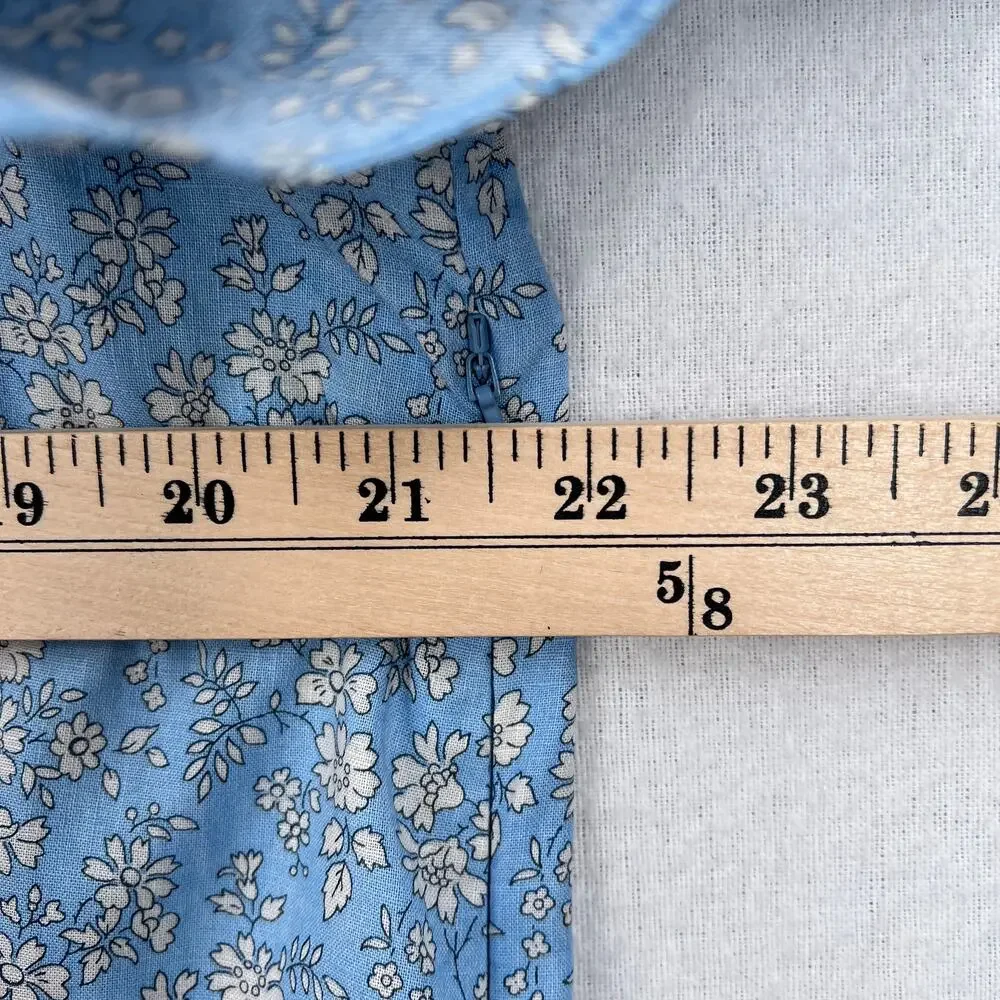 THE VAMPIRES WIFE The Cry Baby Ruffle Dress Womens US 14 Blue Floral Print Mini - Picture 14 of 15